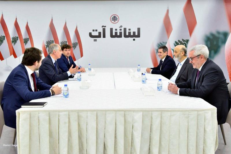 جعجع يستقبل ماغرو: حين تطبق الدولة القرارات الدولية ستقف الى جانبنا دول العالم
