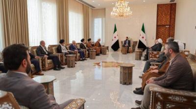 بالصور.. الشرع التقى مع وجهاء وأعيان من الطائفة الشيعية