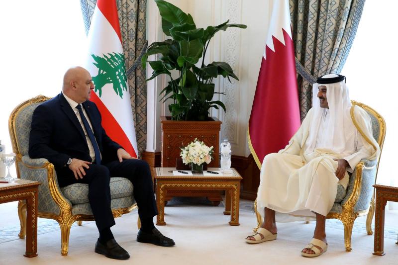 الرئيس عون وأمير قطر يتوافقان على حصرية السلاح بيد الدولة