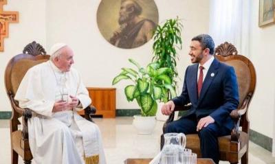 عبدالله بن زايد: سيظل إرث البابا فرنسيس مصدر إلهام للعالم