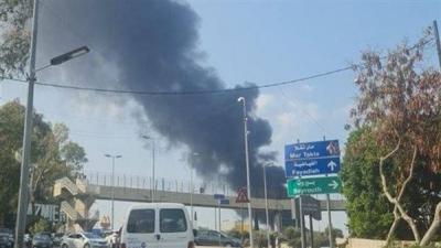 انفجار في محطة محروقات في بعبدا...ودخان كثيف يغطي المنطقة (فيديو)