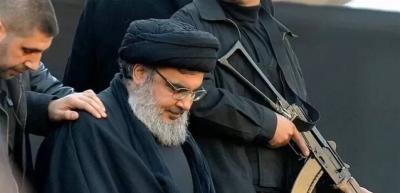 فيديو نادر لنصرالله ومعه طفل صغير... شاهدوه
