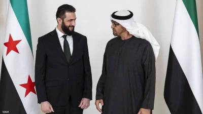 محمد بن زايد يتلقى اتصالاً هاتفياً من الشرع تبادلا خلاله التهاني بالأضحى