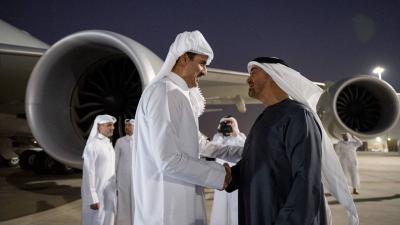 الشيخ محمد بن زايد يصل الى الدوحة في زيارة أخوية