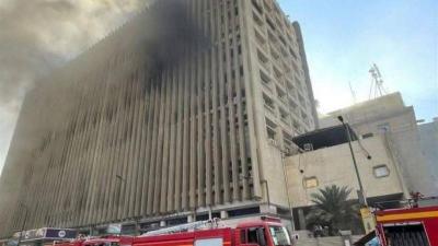 اشتعال النيران مجدداً في سنترال رمسيس بالقاهرة