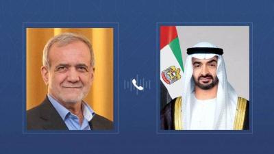 محمد بن زايد وبزشكيان يبحثان هاتفياً العلاقات والتطورات الإقليمية