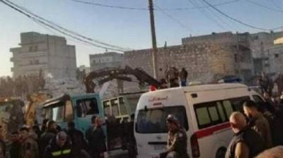 قتلى وجرحى جراء انهيار مبنى سكني في حلب
