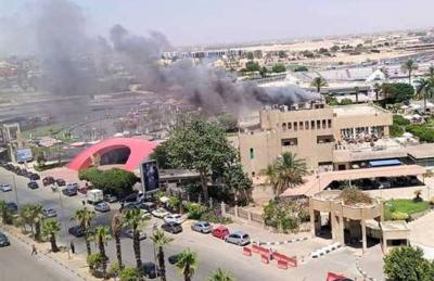 حريق كبير بأحد مباني النادي الأهلي في مصر