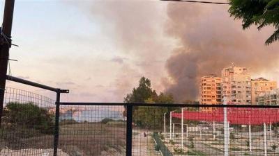 بالفيديو- حريق في موقع آثار صور البرية