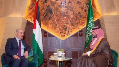 ولي العهد السعودي وحسين الشيخ يناقشان تطورات القضية الفلسطينية