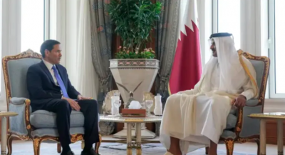 أمير قطر يبحث مع روبيو مستقبل اتفاق وقف النار في غزة