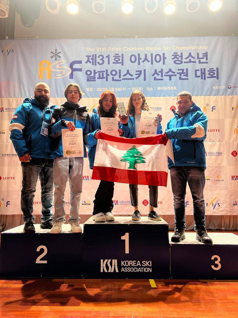 لبنان ثالثاً في بطولة آسيا للأولاد في التزلج