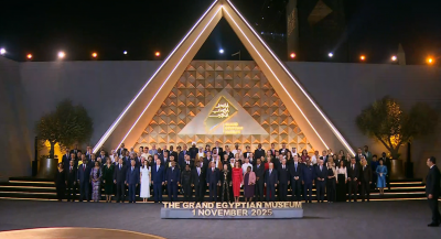 السيسى خلال افتتاح المتحف المصرى: مصر القديمة ألهمت شعوب الأرض