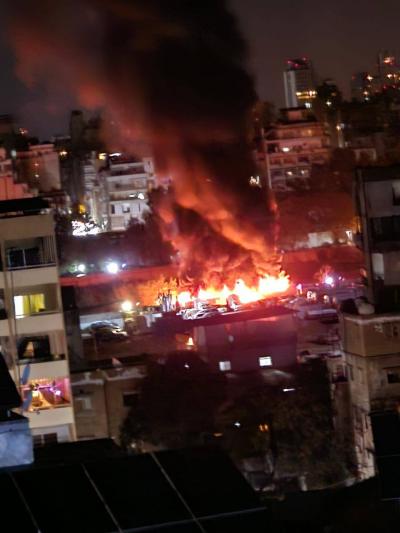 حريق في منطقة ارض جلول في بيروت