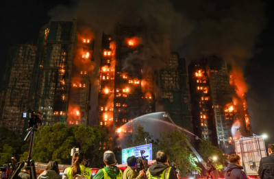 ارتفاع عدد قتلى حريق مبنى سكني في هونغ كونغ إلى 83