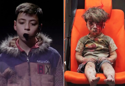 صورته هزت العالم.. الطفل عمران يروي قصته والشرع يحتضنه