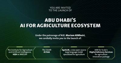 أبو ظبي تطلق منظومة الذّكاء الاصطناعي للتّنمية الزّراعية العالميّة