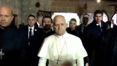 بالفيديو- عنايا تستقبل البابا لاوون وسط حشود انتظرت وصوله