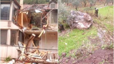 بالصّور: صخرة تجتاح منزلاً!