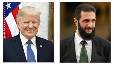 الرئيس الأميركي يشيد بأداء الشرع ويأمل باتفاق سوري–إسرائيلي