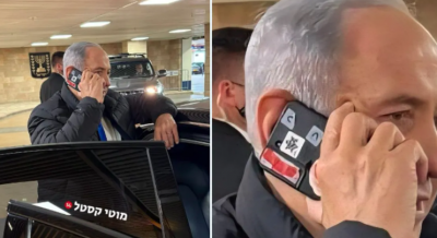 صورة لنتنياهو يغطي كاميرا هاتفه تشعل مواقع التواصل الاجتماعي