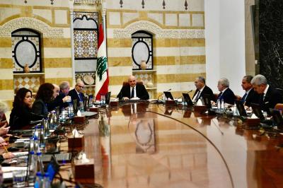 مجلس الوزراء ملتئم في بعبدا ويبحث 40 بندًا أبرزها الإطار المرجعي لإعادة الإعمار
