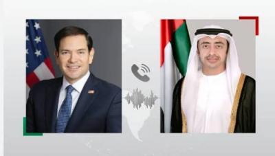 اتصال هاتفي بين عبدالله بن زايد وماركو روبيو لبحث تطورات المنطقة
