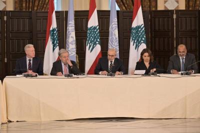 غوتيريش يطلق من السراي نداءً إنسانيًا لدعم لبنان.. سلام: مصممون على حصر السلاح