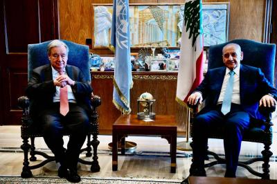 بري يؤكد لغوتيريش تمسّك لبنان بالقرار 1701