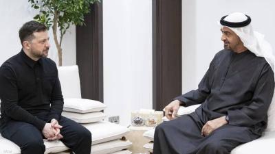 محمد بن زايد وزيلينسكي يبحثان التطورات في المنطقة