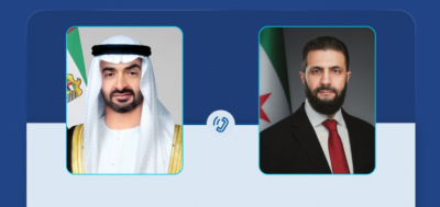 سوريا تدين الاعتداءات الإيرانية خلال اتصال بين الشرع وقيادة الإمارات