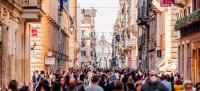 La Rambla pedestrian street- Spain La Rambla pedestrian street- Spain