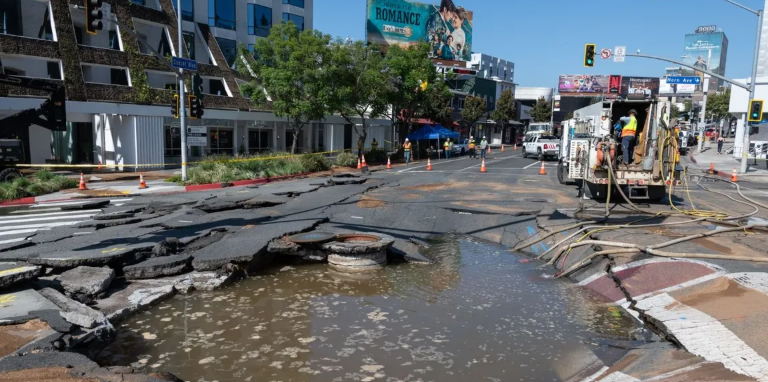 Massive Water Main Explosion Floods Los Angeles Streets, Triggers Panic