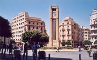 The clock tower in Nejmeh Square The Clock Tower in Nejmeh Square