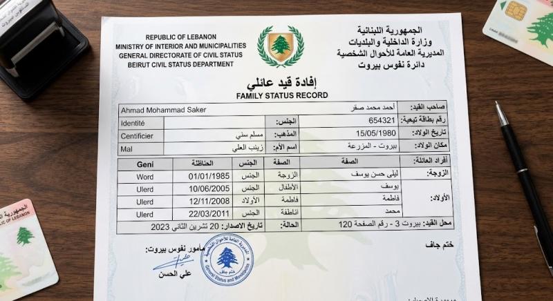 How to Obtain a Family Status Record in Lebanon