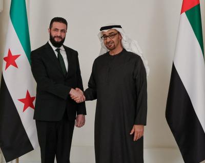 لقاء محمد بن زايد والشرع.. الاقتصاد والمشاريع الاستراتيجية في صدارة المباحثات