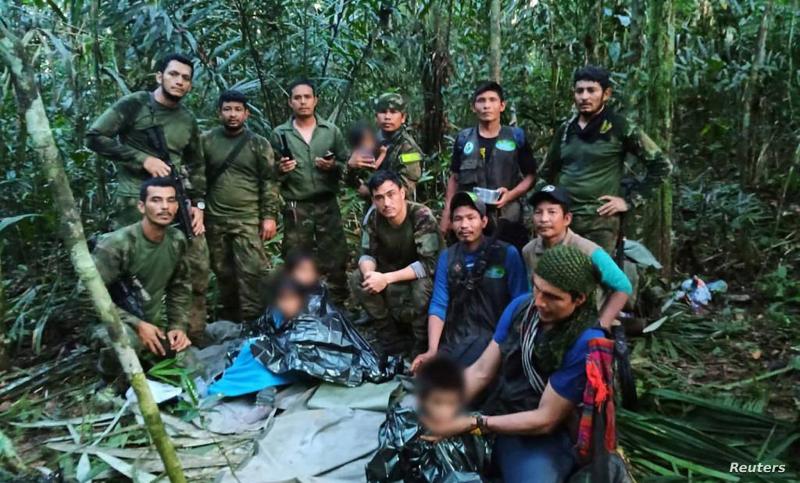 كولومبيا... العثور على 4 أطفال مفقودين بعد أسابيع من تحطم طائرة