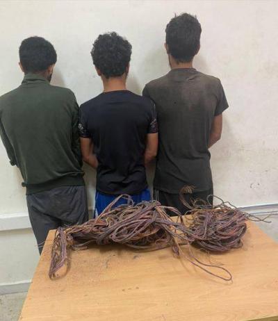 عصابة سرقة أسلاك كهربائية في قبضة القوى الأمنية