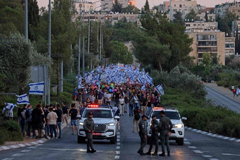 مسيرة من تل أبيب إلى القدس احتجاجًا على الإصلاح القضائي