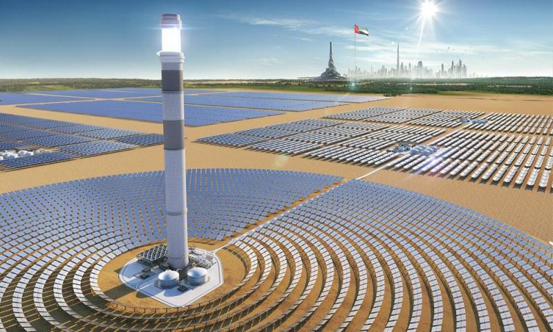 مجمع محمد بن راشد آل مكتوم للطاقة الشمسية في دبي..  تكنولوجيا الطاقة المتجددة تتغلب على تأثيرات التغير المناخي