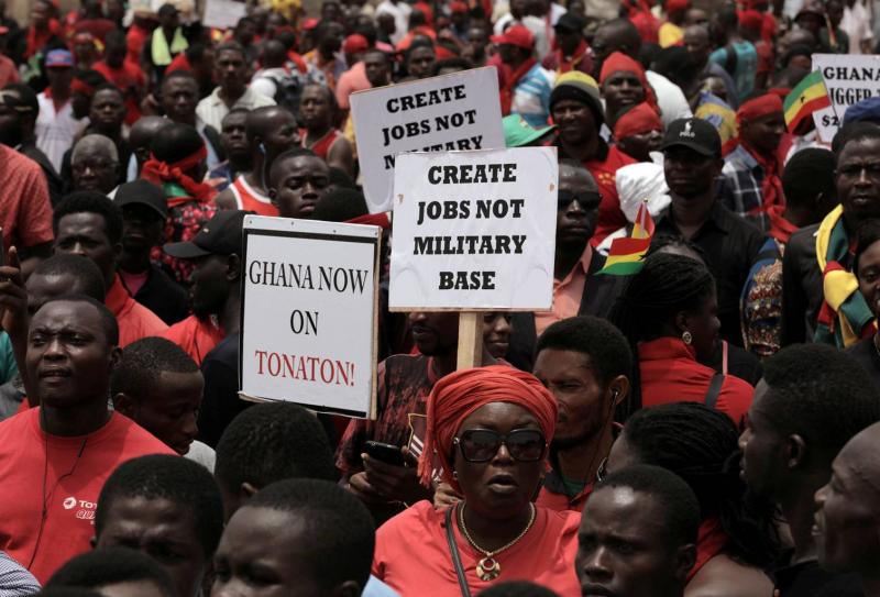 تظاهرات في غانا لليوم الثالث بسبب الأزمة الاقتصادية