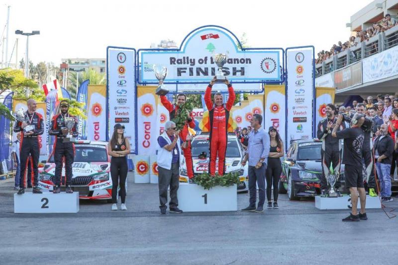 روجيه فغالي يتوج بلقب رالي لبنان الدولي.. وحادث يخرج ناصر العطية