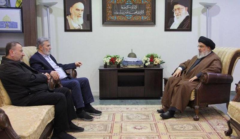 نصر الله يلتقي اثنين من كبار قادة الفصائل الفلسطينية