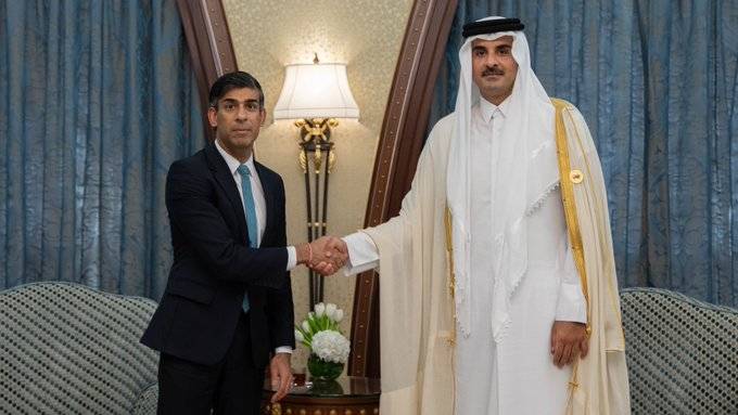 سوناك وأمير قطر يتفقان على ضرورة منع التصعيد في الشرق الأوسط