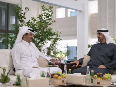 رئيس الإمارات وأمير قطر: لضرورة الوقف الفوري لإطلاق النار في غزة
