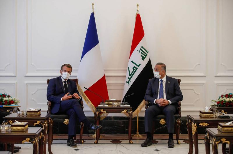 الإليزيه: ماكرون يبدي دعمه لرئيس وزراء العراق