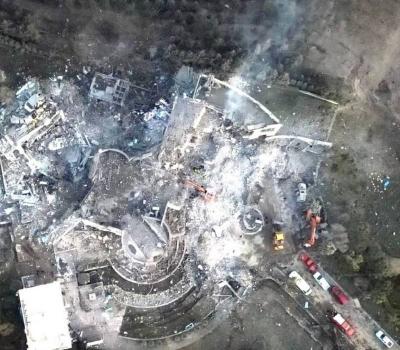 صورة جوية تظهر حجم الدمار في أربيل عقب هجوم إيران الصاروخي