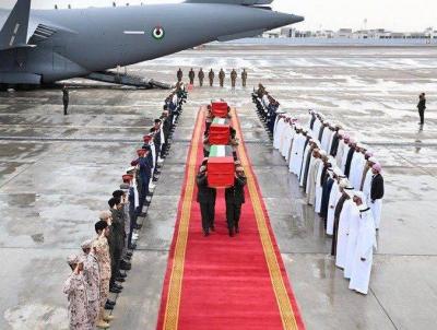 بالفيديو- وصول جثامين عسكريين إماراتيين قُتلوا في الصومال