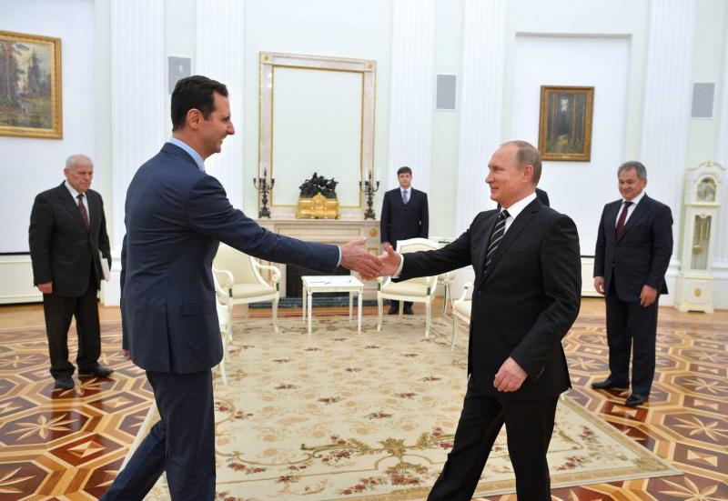 الأسد يعزي بوتين بضحايا الهجوم الإرهابي على مركز 