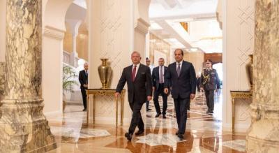 ملك الأردن والرئيس المصري يؤكدان ضرورة التوصل لهدنة إنسانية